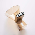 Gouden design LED wandlamp met amberkleurig glas - Antonella