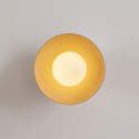 Wandlamp of spot van beige metaal en wit glas 20 cm - Senka
