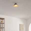Wandlamp of spot van beige metaal en wit glas 20 cm - Senka