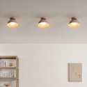 Wandlamp of spot van beige metaal en wit glas 20 cm - Senka
