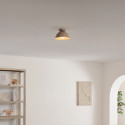 Wandlamp of spot van beige metaal en wit glas 20 cm - Senka