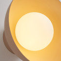 Wandlamp of spot van beige metaal en wit glas 20 cm - Senka