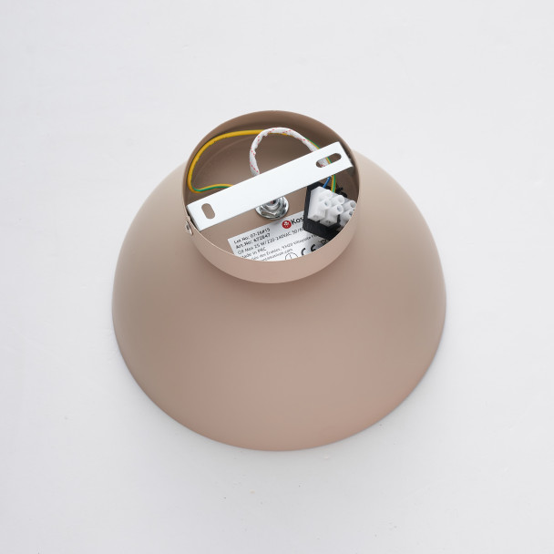 Wandlamp of spot van beige metaal en wit glas...