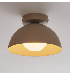 Wandlamp of spot van beige metaal en wit glas 20 cm - Senka 2