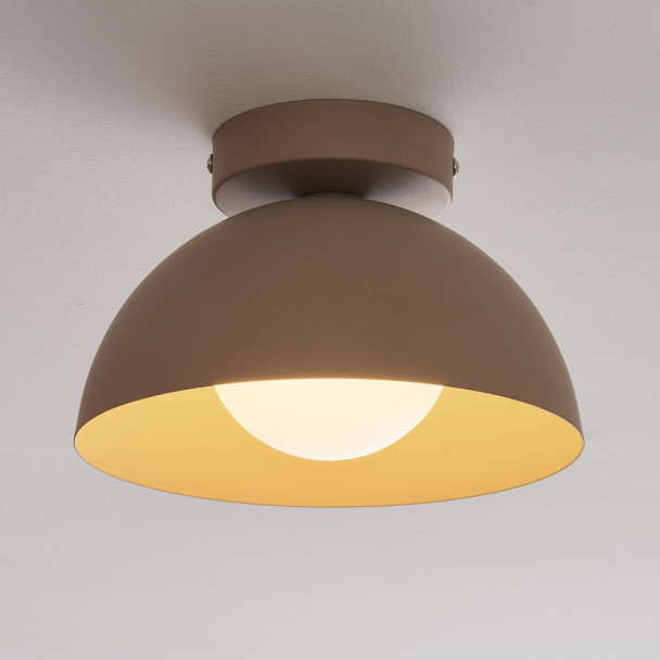 Wandlamp of spot van beige metaal en wit glas...