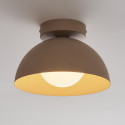 Wandlamp of spot van beige metaal en wit glas 20 cm - Senka