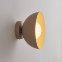 Wandlamp of spot van beige metaal en wit glas 20 cm - Senka
