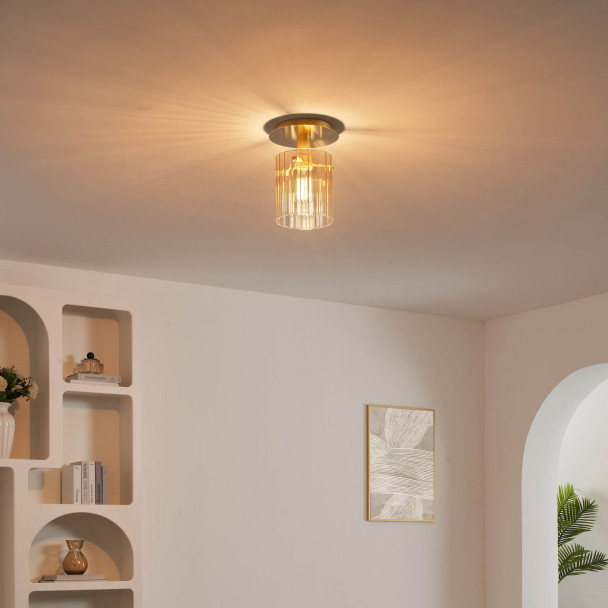 Kleine design plafondlamp van kleurverloopglas...