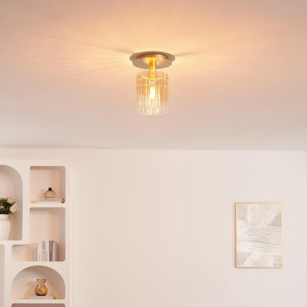 Kleine design plafondlamp van kleurverloopglas...