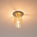 Kleine design plafondlamp van kleurverloopglas en goudkleurig metaal - Elyora