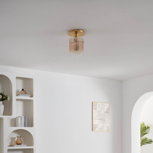 Kleine design plafondlamp van kleurverloopglas...