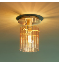 Kleine design plafondlamp van kleurverloopglas en...