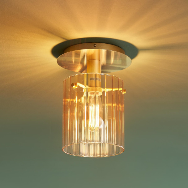 Kleine design plafondlamp van kleurverloopglas...
