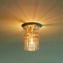 Kleine design plafondlamp van kleurverloopglas en goudkleurig metaal - Elyora