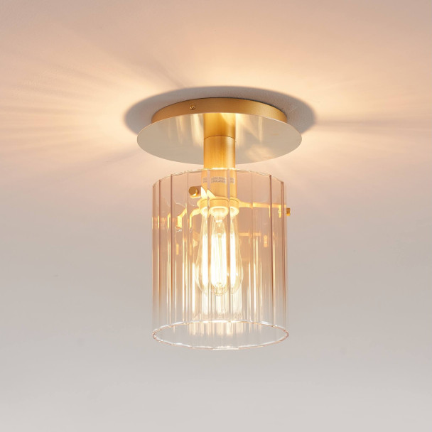 Kleine design plafondlamp van kleurverloopglas...