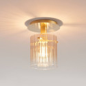 Kleine design plafondlamp van kleurverloopglas en goudkleurig metaal - Elyora