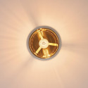 Kleine design plafondlamp van kleurverloopglas en goudkleurig metaal - Elyora
