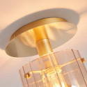 Kleine design plafondlamp van kleurverloopglas en goudkleurig metaal - Elyora