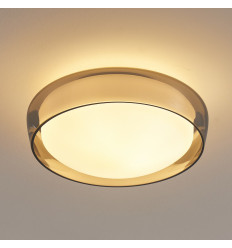 Ronde moderne plafondlamp 30 cm met rookglas IP44 - Orliano