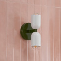 Kleurrijke pop wandlamp met dubbele cilinder in groen en wit - Alessio
