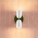 Kleurrijke pop wandlamp met dubbele cilinder in groen en wit - Alessio