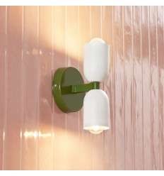 Kleurrijke pop wandlamp met dubbele cilinder in groen en...