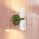 Kleurrijke pop wandlamp met dubbele cilinder in groen en wit - Alessio