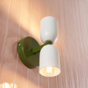 Kleurrijke pop wandlamp met dubbele cilinder in groen en wit - Alessio