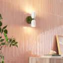 Kleurrijke pop wandlamp met dubbele cilinder in groen en wit - Alessio