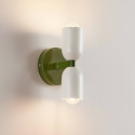 Kleurrijke pop wandlamp met dubbele cilinder in groen en wit - Alessio