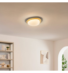 Dimbare glanzend goud-witte LED plafondlamp 50 cm - Kiel
