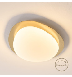 Dimbare glanzend goud-witte LED plafondlamp 50 cm - Kiel 2