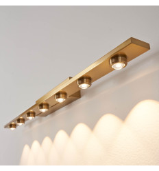 Gouden spot wandlamp 70 cm LED met lineair design - Vasilka 2