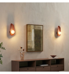 Sfeervolle wandlamp van terracotta keramiek met wit glas... 2