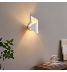 Kleine sfeervolle wandlamp met gedraaid design matwit 25...